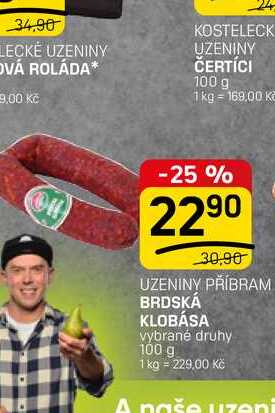 BRDSKÁ KLOBÁSA vybrané druhy 100 g