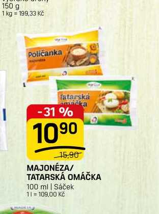 MAJONÉZA/ TATARSKÁ OMÁČKA 100 ml