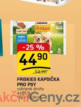 FRISKIES KAPSIČKA PRO PSY vybrané druhy 4x85 g