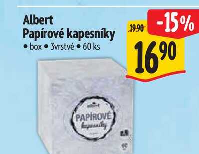 Albert Papírové kapesníky box 3vrstvé 60 ks