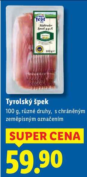 Tyrolský špek, 100 g
