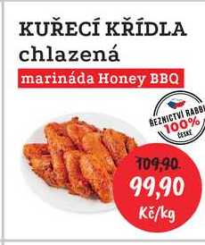 KUŘECÍ KŘÍDLA chlazená marináda Honey BBQ 1kg