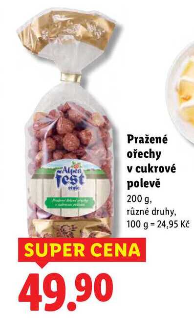 Pražené ořechy v cukrové polevě, 200 g