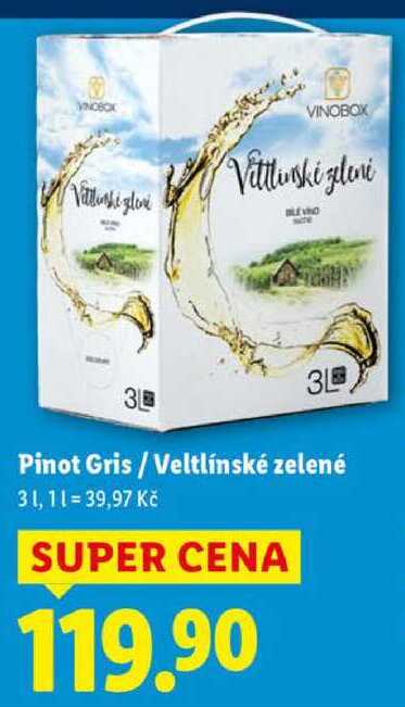 Pinot Gris/Veltlínské zelené, 3 l