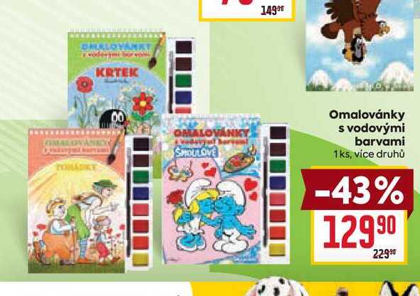 Omalovánky s vodovými barvami 1ks