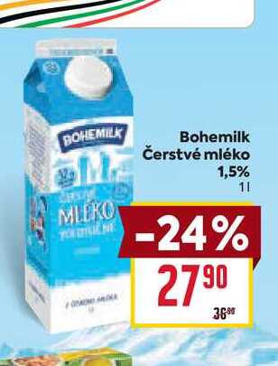 Bohemilk Čerstvé mléko 1,5% 1l