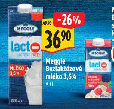 Meggle Bezlaktózové mléko 3,5%, 1 l