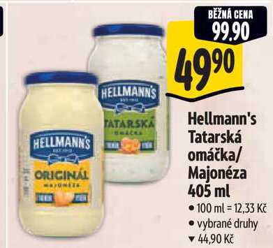 Hellmann's Tatarská omáčka/Majonéza, 405 ml
