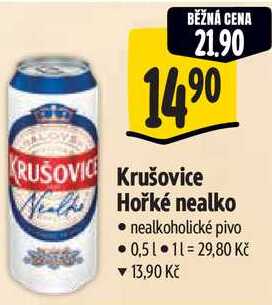 Krušovice Hořké nealko, 0,5 l