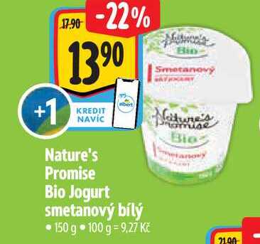 Nature's Promise Bio Jogurt smetanový bílý, 150 g 