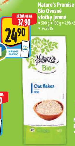 Nature's Promise Bio Ovesné vločky jemné, 500 g 