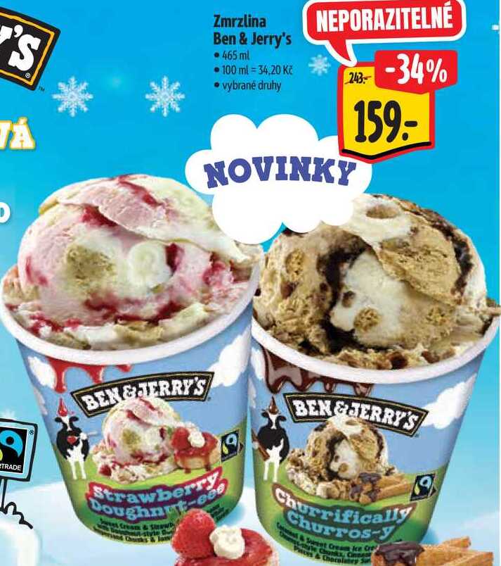 Zmrzlina Ben & Jerry's, 465 ml 