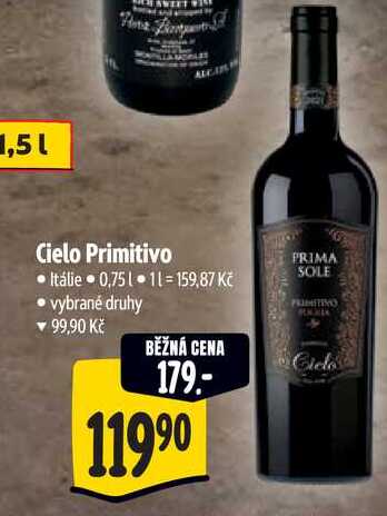 Cielo Primitivo, 0,75 l