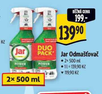 Jar Odmašťovač, 2x 500 ml 