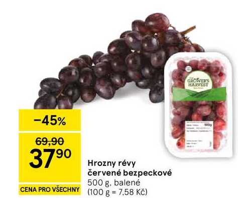 Hrozny révy červené bezpeckové, 500 g, balené  