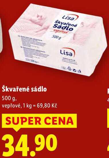 Škvařené sádlo, 500 g