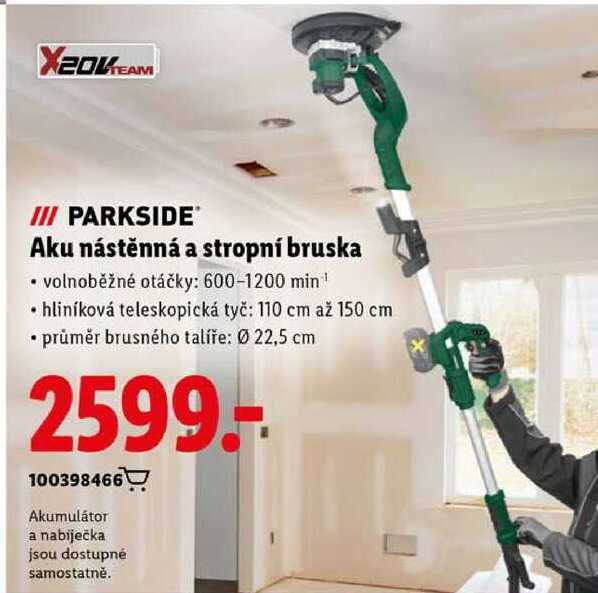 Aku nástěnná a stropní bruska 