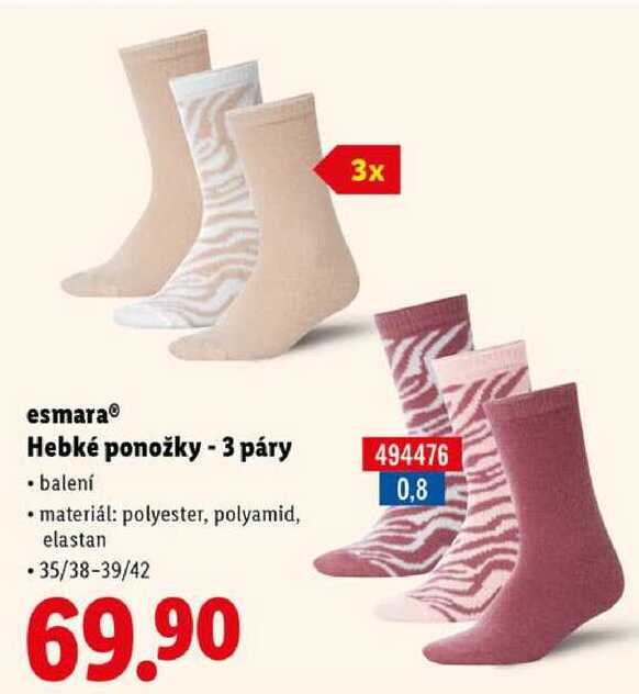 esmara Hebké ponožky - 3 páry 