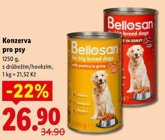 Konzerva pro psy, 1250 g