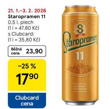 Staropramen 11, 0.5 l, plech  