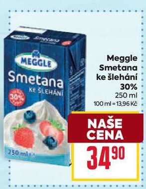 Meggle Smetana ke šlehání 30% 250 ml 