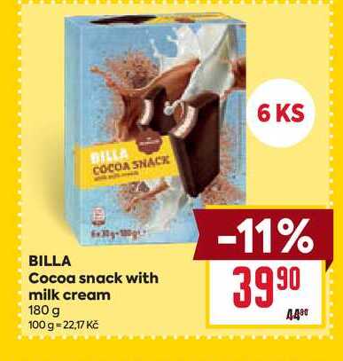 BILLA Cocoa snack with milk cream 180 g