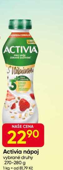 Activia nápoj vybrané druhy 270-280 g 