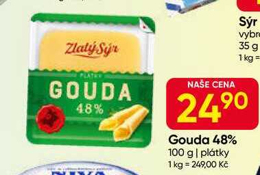 Gouda 48% 100 g, plátky
