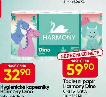 Harmony Toaletní papír Dino 8 ks, 3-vrstvý