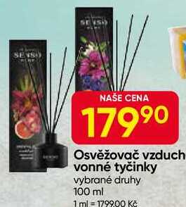 Osvěžovač vzduch vonné tyčinky vybrané druhy 100 ml 