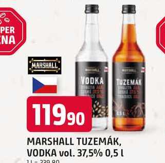 MARSHALL TUZEMÁK, VODKA vol. 37,5% 0,5l