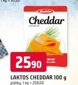 LAKTOS CHEDDAR 100 g plátky