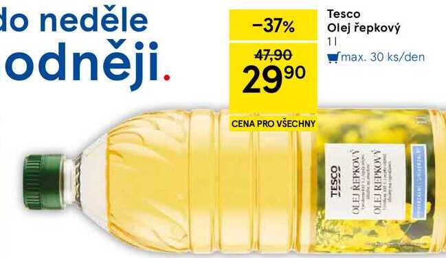 Tesco Olej řepkový, 1 l