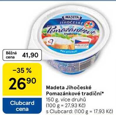 Madeta Jihočeské Pomazánkové tradiční, 150 g, více druhů 