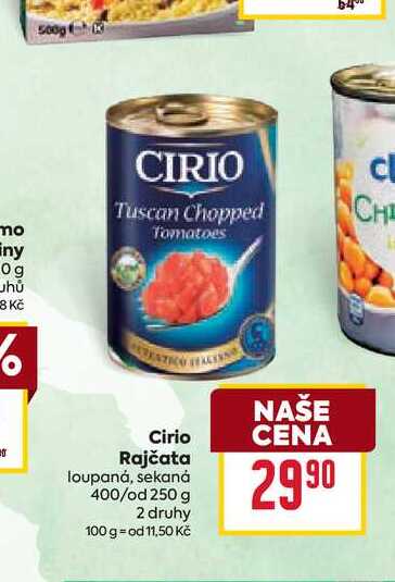 Cirio Rajčata loupaná, sekaná 400/od 250 g