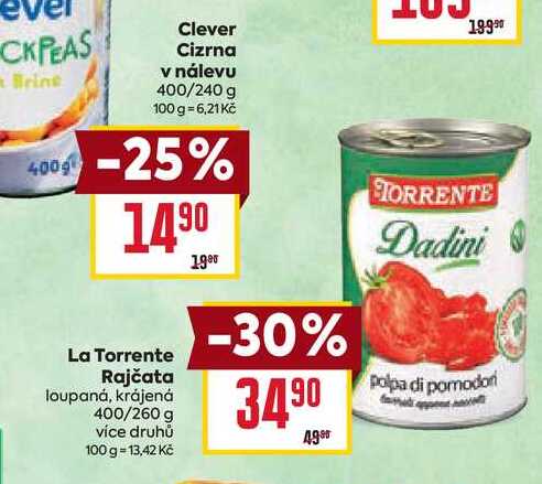 La Torrente Rajčata loupaná, krájená 400/260 g