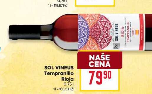 SOL VINEUS Tempranillo Rioja 0,75l