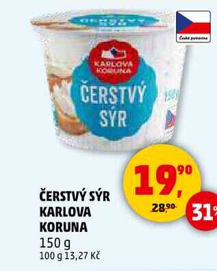 ČERSTVÝ SÝR KARLOVA KORUNA, 150 g