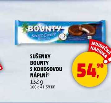 SUŠENKY BOUNTY S KOKOSOVOU NÁPLNÍ, 132 g  v akci