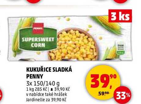 KUKUŘICE SLADKÁ PENNY, 3x 150 g