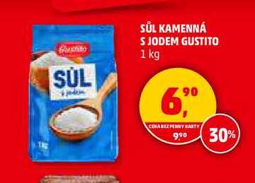 SŮL KAMENNÁ S JODEM GUSTITO, 1 kg