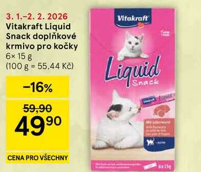 Vitakraft Liquid Snack doplňkové krmivo pro kočky, 6x 15 g