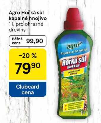 Agro Hořká sůl kapalné hnojivo, 1 l, pro okrasné dřeviny  