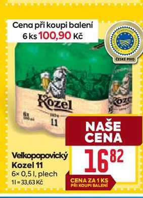 Velkopopovický Kozel 11 6x 0,51, plech