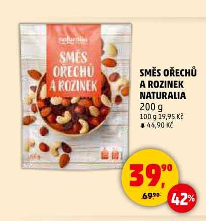 SMĚS OŘECHŮ A ROZINEK NATURALIA, 200 g