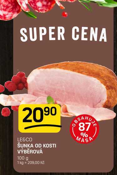 ŠUNKA OD KOSTI VÝBĚROVÁ % MASA 100 g 