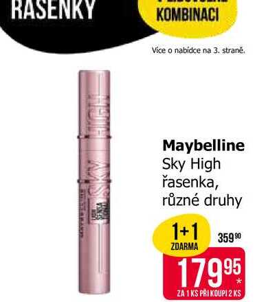 Maybelline Sky High řasenka, různé druhy