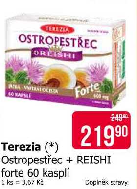 Terezia Forte Ostropestřec + REISHI forte 60 kasplí 