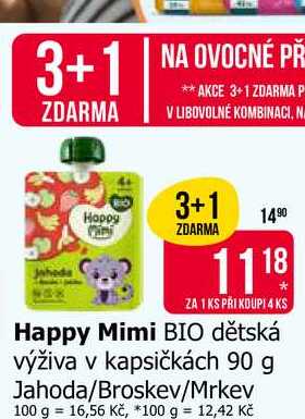 Happy Mimi BIO dětská výživa v kapsičkách 90 g 