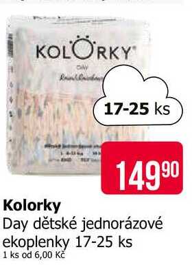 Kolorky Day dětské jednorázové ekoplenky 17-25 ks